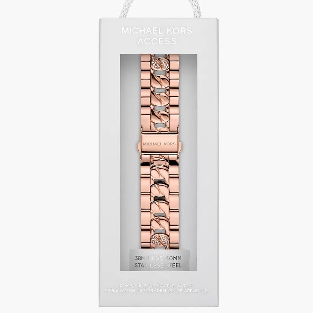 Michael Kors Rose Gold-Tone Stainless Steel Band for Apple Watch, New-in-Box